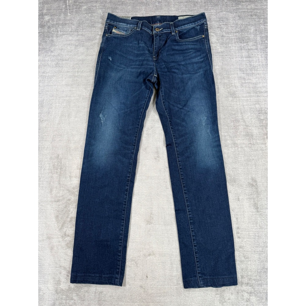 Diesel Jeans Women 32 Dark Blue Denim Straitzee Slim Straight Stretch Indie Y2K